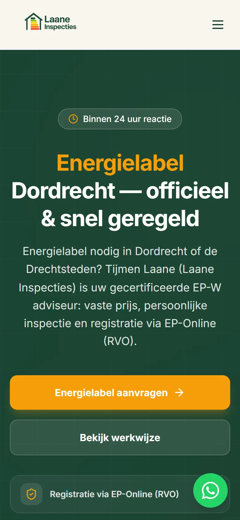 Laane Inspecties — mobiele website