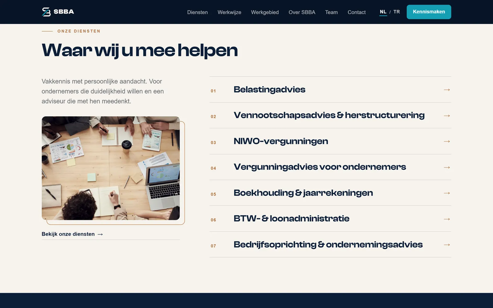 Website SBBA Accountancy — Accountancy · Helmond — screenshot 2